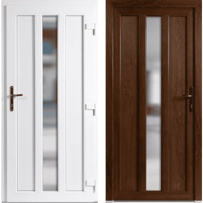 OknaDvereNaMiru.cz Vchodové plastové dveře Magnus zlatý dub / bílá pravé otevírání dovnitř 98 x 198 cm – Hledejceny.cz