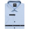 Pánská Košile AMJ pánská košile krátký rukáv regular fit s vytkávaným síťovaným vzorem VKR1381 světle modrá