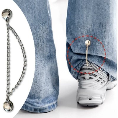 Magnetická spona na zkrácení nohavic s řetízkem - stříbrná – Hledejceny.cz