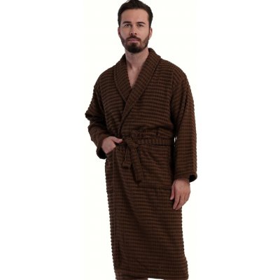 Pánský buklé župan s límcem hnědý 1ZF3109 hnědá – Zboží Dáma