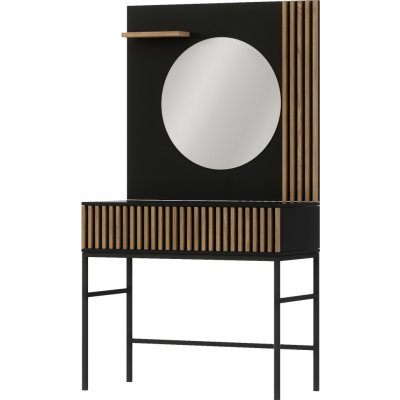 Eltap toaletní stolek se zrcadlem Meorati 85 cm černý dub artisan – Zboží Dáma
