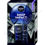 Nivea Men Deep sprchový gel pro muže 250 ml + Deep antiperspirant ve spreji pro muže 150 ml kosmetická sada – Sleviste.cz