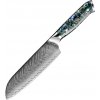 Kuchyňský nůž UG Grill Nůž Santoku 18 cm Damašková ocel 67 přírodní perleť Abalone