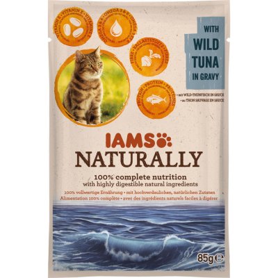 Iams Naturally Adult Cat with Wild Tuna in Gravy 85 g