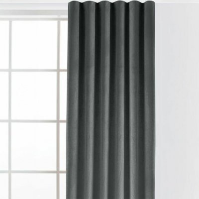 Sametový závěs FILUMI tmavě šedý 140 x 250 cm sada 2 ks – Sleviste.cz
