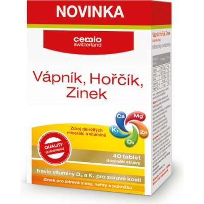 Cemio Vápník Hořčík Zinek 40 tablet – Hledejceny.cz