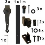 EKOfence Kování pro posuvné dveře mini - "Gladio", 1000x25x4 mm, Ocel – Sleviste.cz