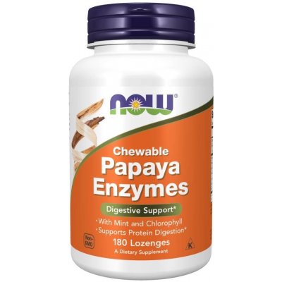 Now Foods Papaya Enzymes přírodní trávící enzymy 180 pastilek