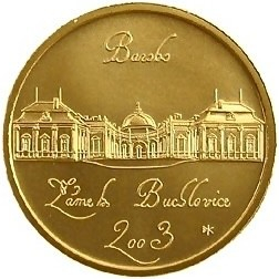 ČNB Zlatá mince 2000 Kč Zámek Buchlovice Baroko 2003 Proof 6,22 g