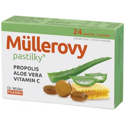 Dr. Muller Pharma Müllerovy pastilky Propolis Aloe Vera Vitamin C 24 kapslí – Hledejceny.cz