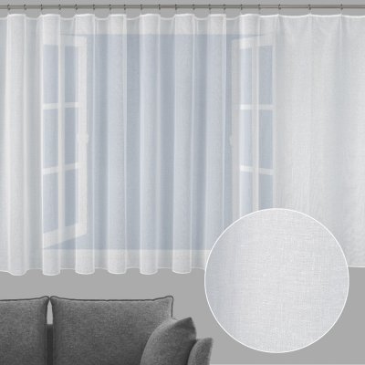 Záclona - bílý režný vzor s olůvkem ZAC-022 výška 160 cm Šití na míru – Hledejceny.cz