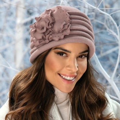 Krumlovanka Elegantní starorůžová dámská zimní čepice z české vlny Woolmark W-0881/540 – Hledejceny.cz