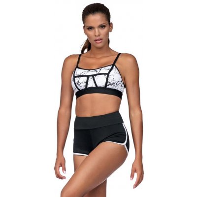 Fitness šortky Amy bílý lem černé – Zboží Mobilmania