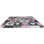 ISO Kontrastní pěnové puzzle 30 x 30 cm 36 ks černo šedo bílo růžové – Zboží Mobilmania