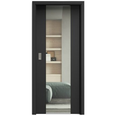 Sapeli Harmonie Komfort M40 posuvné černá grafit 80 x 210 cm Čiré sklo – Hledejceny.cz
