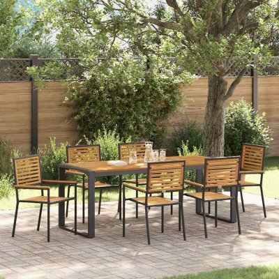 Omaxi 456038 Zahradní jídelní souprava 7 pcs Černá 200 x 80 x 75 cm – Hledejceny.cz