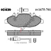 ICER Sada brzdových destiček - kotoučová brzda IC 181675-701
