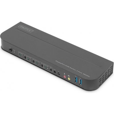 DIGITUS KVM-Switch 4-Port 4K60Hz, 4xDP in, 1xDP/HDMI out – Zbozi.Blesk.cz