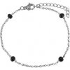 Náramek Šperky4U ocelový náramek s černými korálky OPA1601-K