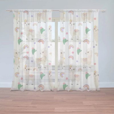 Záclony Roztomilé lamy: 2 ks - 150x250 cm - Sablio – Hledejceny.cz