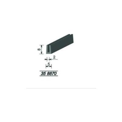 358870 Pryžový profil tvaru "U", 8x5/2mm, 70°Sh, EPDM, -40°C/+100°C, černý – Hledejceny.cz