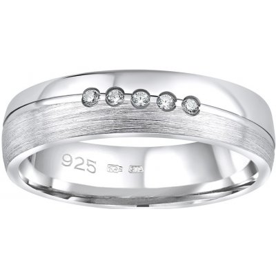 SILVEGO Snubní stříbrný prsten v provedení se zirkony pro ženy QRZLP012W