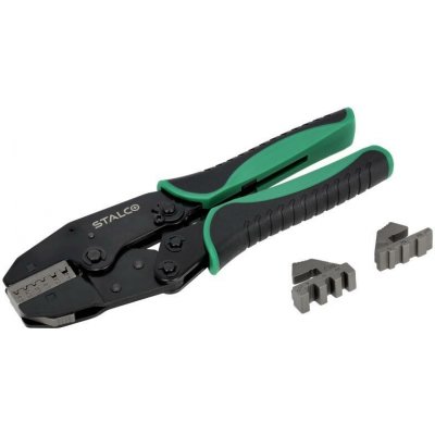 Kleště lisovací na koncovky, 0,5-16 mm2 (22-6 AWG), 2 sady čelistí STALCO – Sleviste.cz