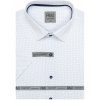 Pánská Košile AMJ pánská košile bavlněná krátký rukáv regular fit s drobnými puntíky bílá VKBR1229