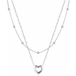Agato Dvojitý stříbrný náhrdelník se srdíčkem AGS1552 – Zboží Dáma