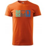 Dobrý Triko pánské tričko Peace Love beer Oranžová – Hledejceny.cz