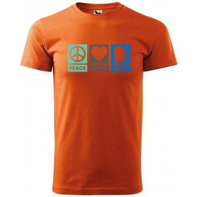Dobrý Triko pánské tričko Peace Love beer Oranžová – Hledejceny.cz
