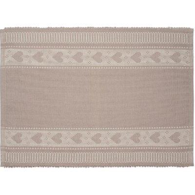 SCANquilt prostírání RIB bordura srdíčka béžovobílá prostírání 30x45cm – Zboží Dáma