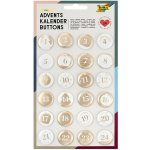 Folia Max Bringmann Zlaté kovové knoflíky na adventní kalendář 24 ks – Zboží Dáma