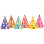 PartyDeco Párty čepičky barevné s puntíky 6ks 16cm – Zboží Dáma
