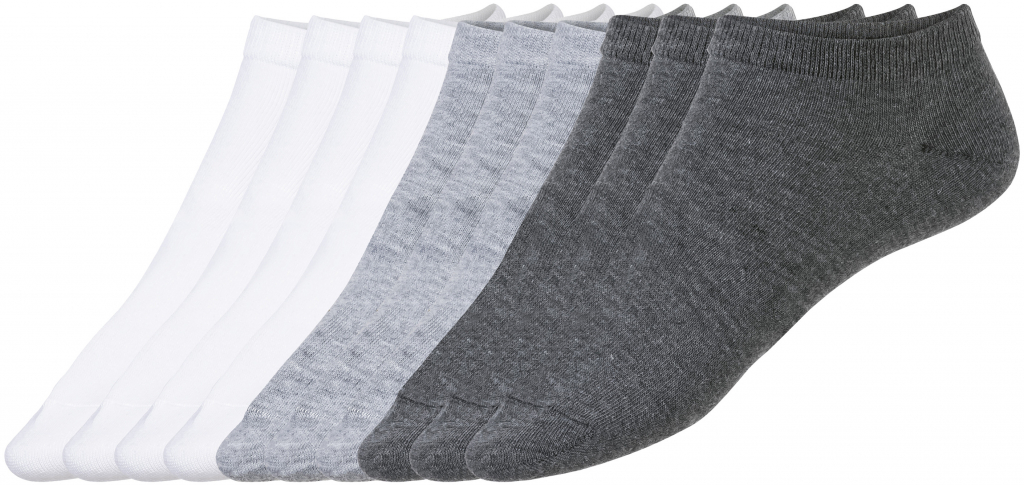 Livergy pánské nízké ponožky 10 párů šedá/bílá