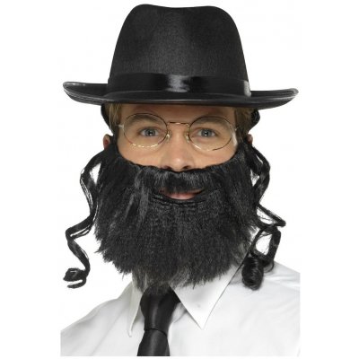 Sada Rabín klobouk s vlasy vousy a brýle – Zboží Mobilmania