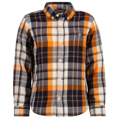 Gant košile Checked Relaxed Ls Shirt hnědá – Zboží Dáma