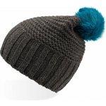 Atlantis pletená čepice Monte Bianco s huňatou bambulí dark grey turquoise – Hledejceny.cz