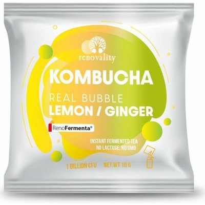 Renovality Kombucha Real Bubble Lemon Ginger 1 x 10 g – Hledejceny.cz