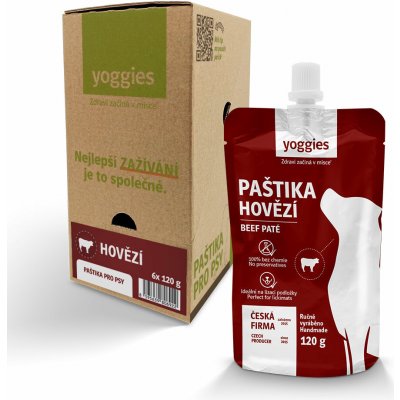 Yoggies Hovězí paštika 6 x 120 g – Sleviste.cz