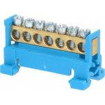 Eleman 1000011 Můstek N 7 (svorkovnice 7x16mm2), nekrytý IP00, modrý, 63A, na DIN – HobbyKompas.cz