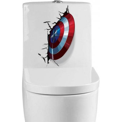 U Foťáka Samolepka na zeď 3D Captain America Štít 21x30cm – Zbozi.Blesk.cz