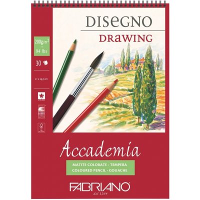 Fabriano Accademia blok 200 g/m2 30 listů kroužková vazba, A4 21 x 29,7 cm – Zboží Mobilmania