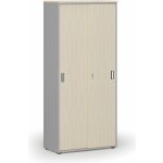 Primo Skříň se zasouvacími dveřmi GRAY, 1781 x 800 x 420 mm, šedá/bříza – Zbozi.Blesk.cz