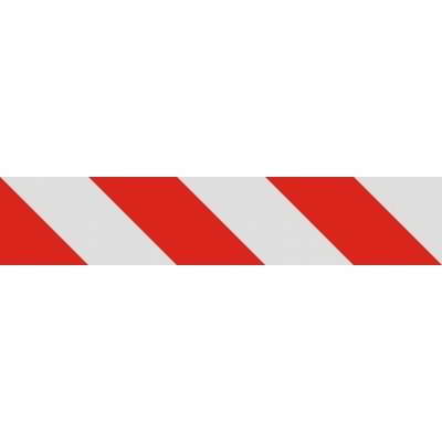 Červenobílé pruhy reflexní - pravé | Reflex. fólie, 70x14 cm