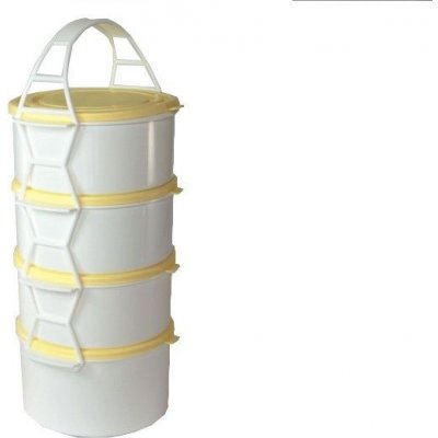 PETRA Plast Plastový jídlonosič 3x1 l + 1x1,3 l - bílá – Sleviste.cz