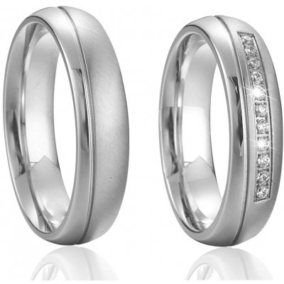 Steel Wedding Snubní prsteny chirurgická ocel SPPL015 – Zboží Mobilmania