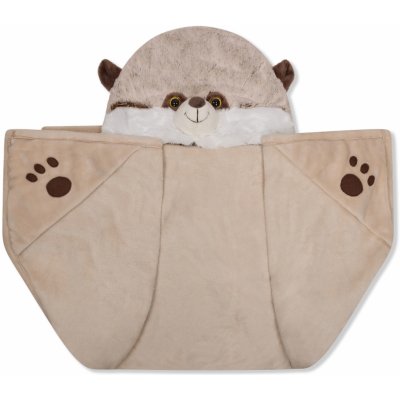 Cozy Noxxiez BL828 Surikata hřejivá deka s kapucí se zvířátkem a tlapkovými kapsami – Zboží Dáma