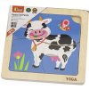 Dřevěná hračka Viga puzzle Kráva 4 dílky