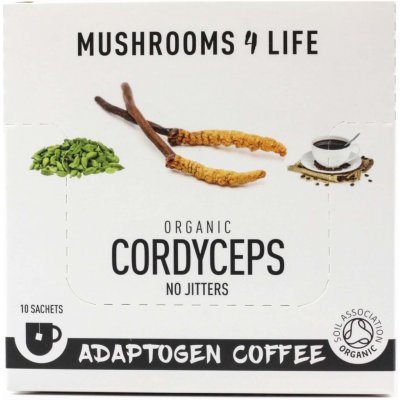 Mushrooms 4 Life Rozpustná ze Sumatry s houbou cordyceps vanilkou a kardamomem 10 x 30 g – Zboží Mobilmania